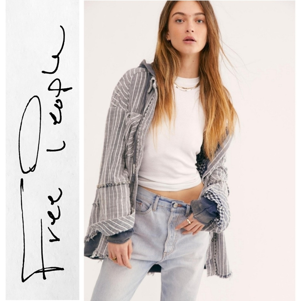 Free People Calico Basin Blue Stripe Sz XS